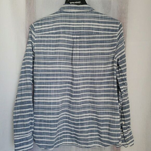 J Crew Womens Shirt Size 10 Button Up Blouse Top Striped Long Sleeve Blue Cotton - Picture 8 of 11